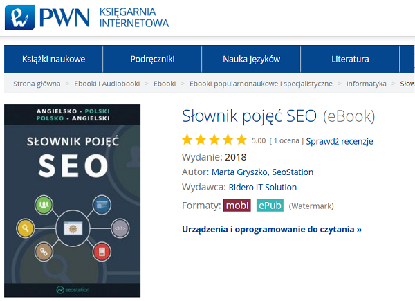 Książka w księgarni internetowej PWN