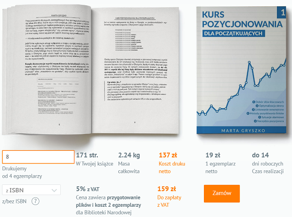 Zamówienie druku książki w Ridero